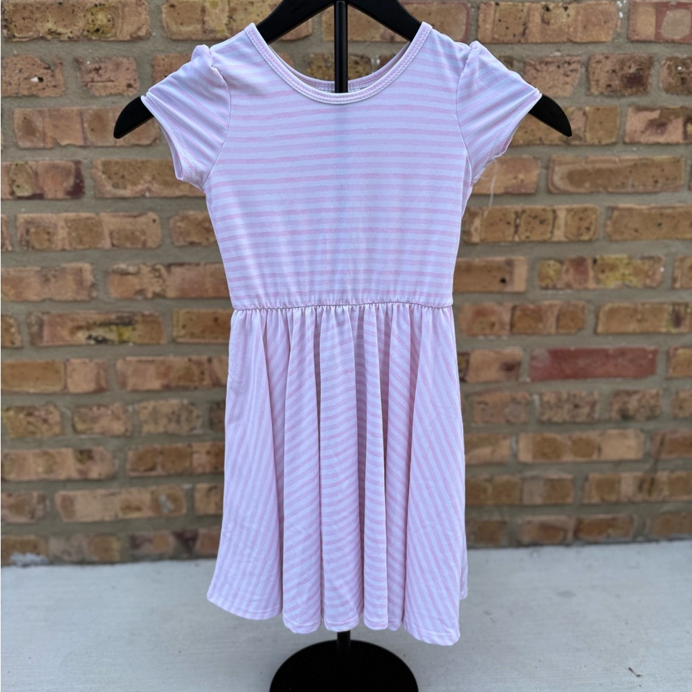 Dot Dot Smile Lavender Striped Kids Dress